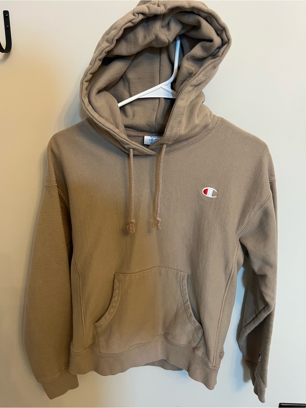 Champion Crewneck Hoodie in Taupe Brown